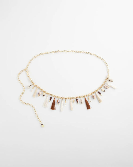 Chico's Accessories Novelty Beaded Chain Belt
