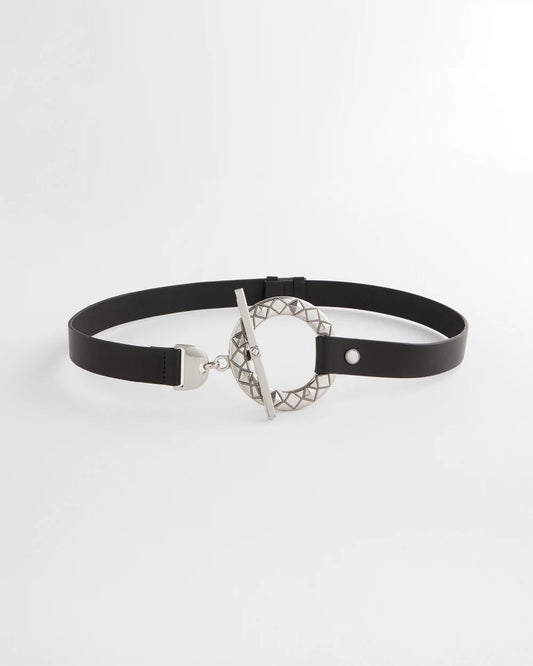 Chico's Accessories Silver Toggle Trouser Belt