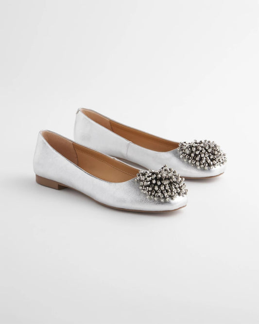 Chico's Accessories Omega Beaded Ballet Flats