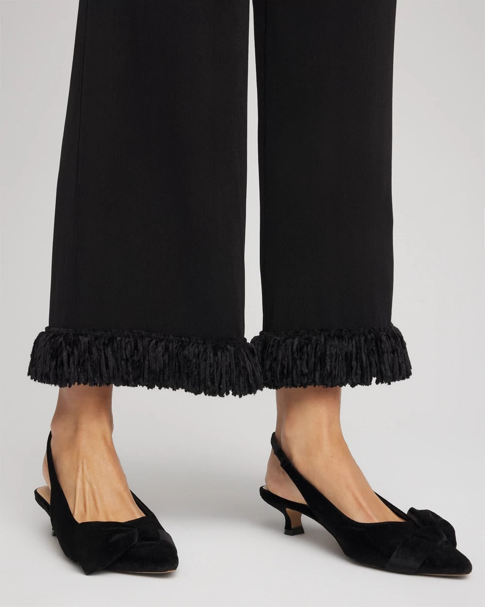 Chico's Accessories Charm Velvet Bow Kitten Heels