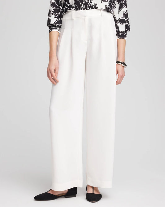 Chico's Petites Petite Crepe Pleated Relaxed Pants