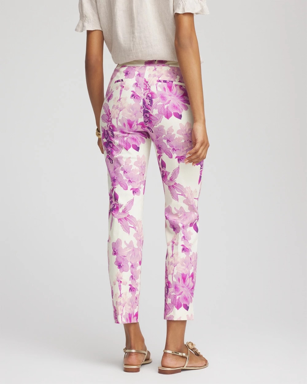 Chico's Petites Petite Floral Brigitte™ Pull-On Slim Cropped Pants
