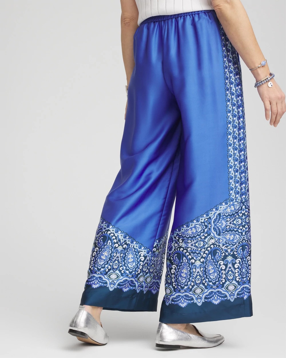 Chico's Petites Petite Pull-on Paisley Drawstring Cropped Pants