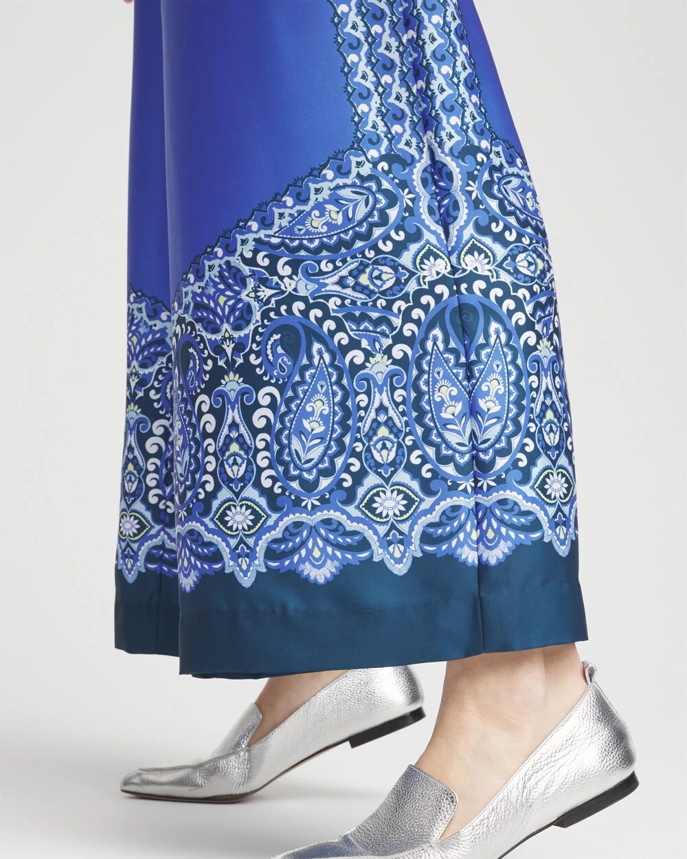 Chico's Petites Petite Pull-on Paisley Drawstring Cropped Pants