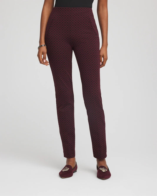Chico's Petites Petite Circle Jacquard Juliet Slim Ankle Pants