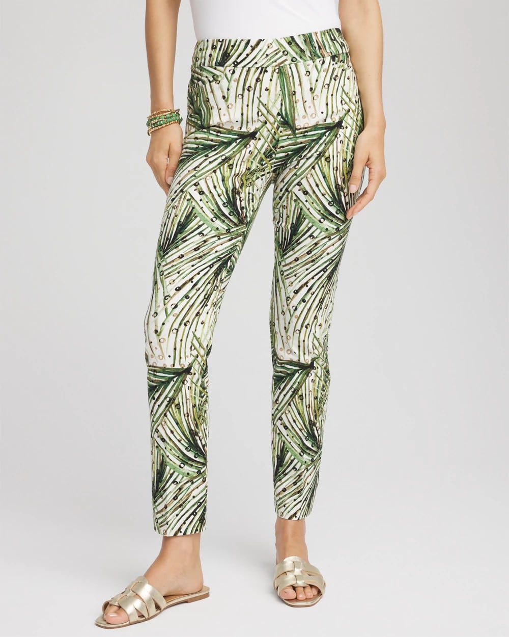 Chico's Petites Petite Brigitte™ Slim Ankle Palm-Print Pants