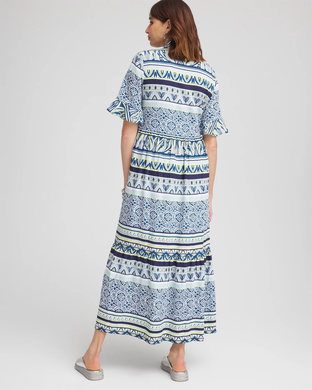 Chico's Petites Petite Flutter-Sleeved Maxi Dress