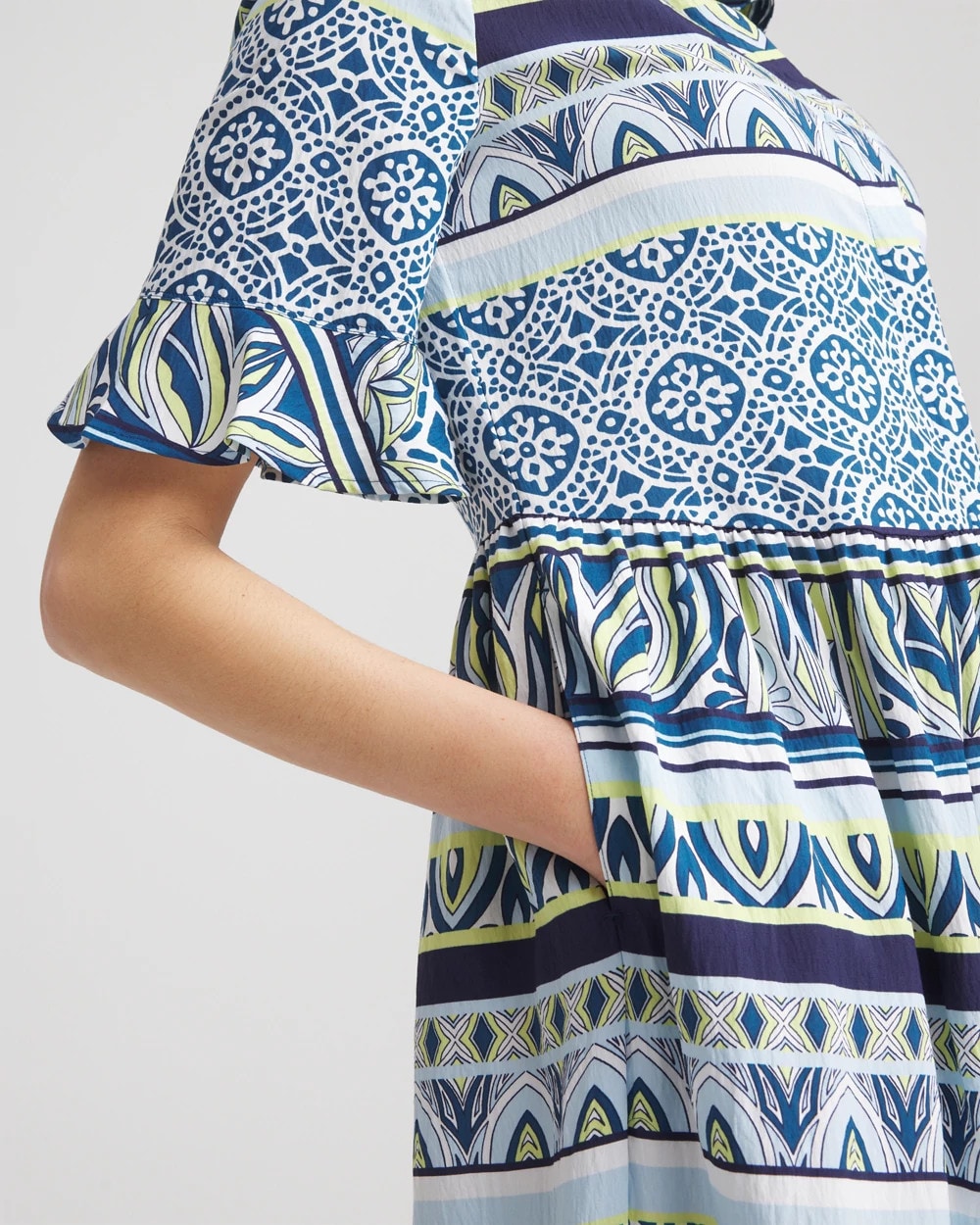 Chico's Petites Petite Flutter-Sleeved Maxi Dress