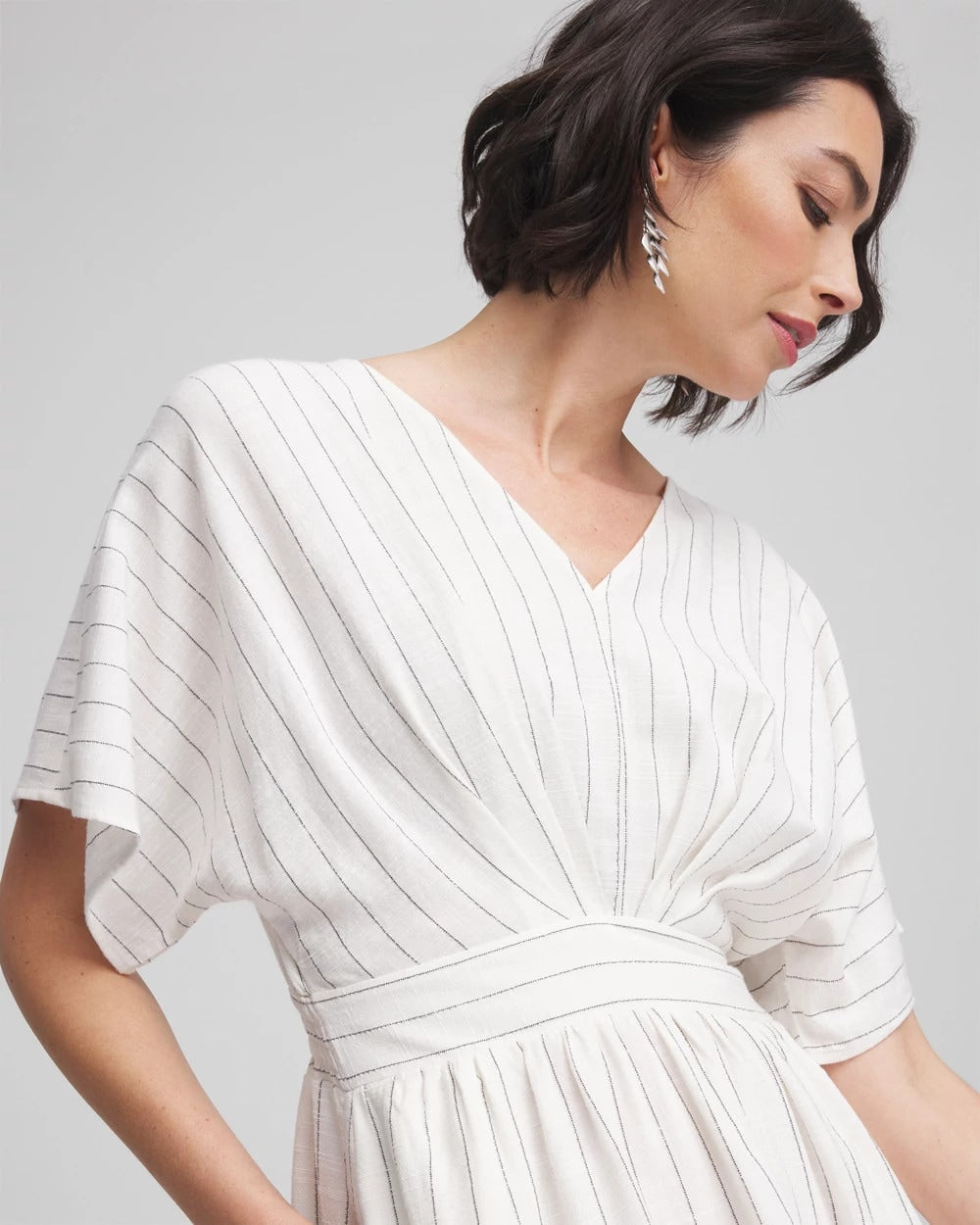 Chico's Petites Metallic Striped Maxi Dress