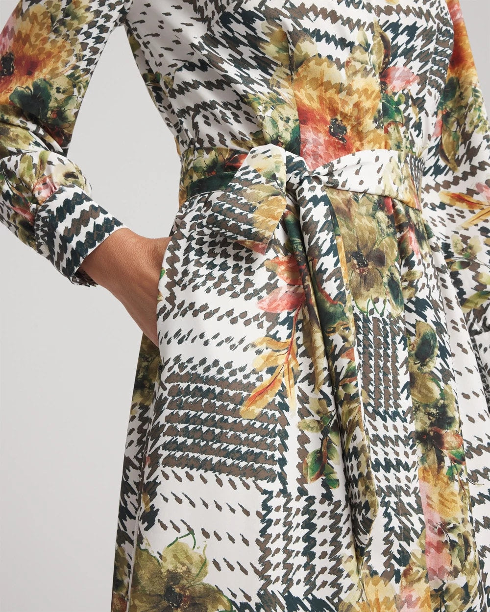 Chico's Petites Petite Artisanal Floral Print Maxi Shirtdress