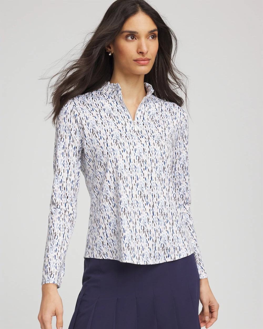 Chico's Collections Zenergy® UPF Rice Ruffle Top