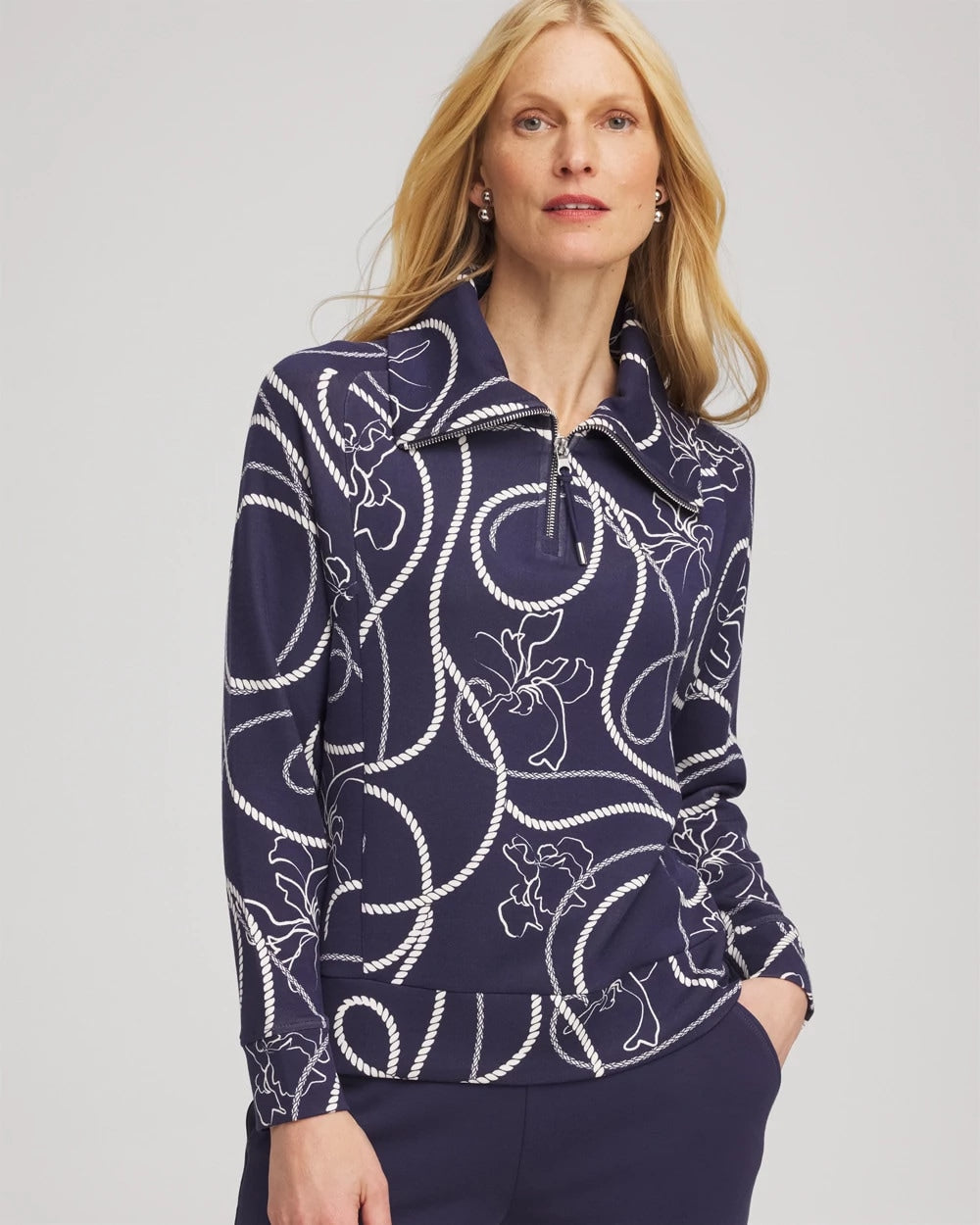 Chico's Collections Zenergy® Soft Melody Half-Zip Top