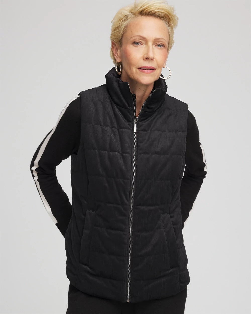 Chico's Collections Zenergy® Reversible Velvet Puffer Vest