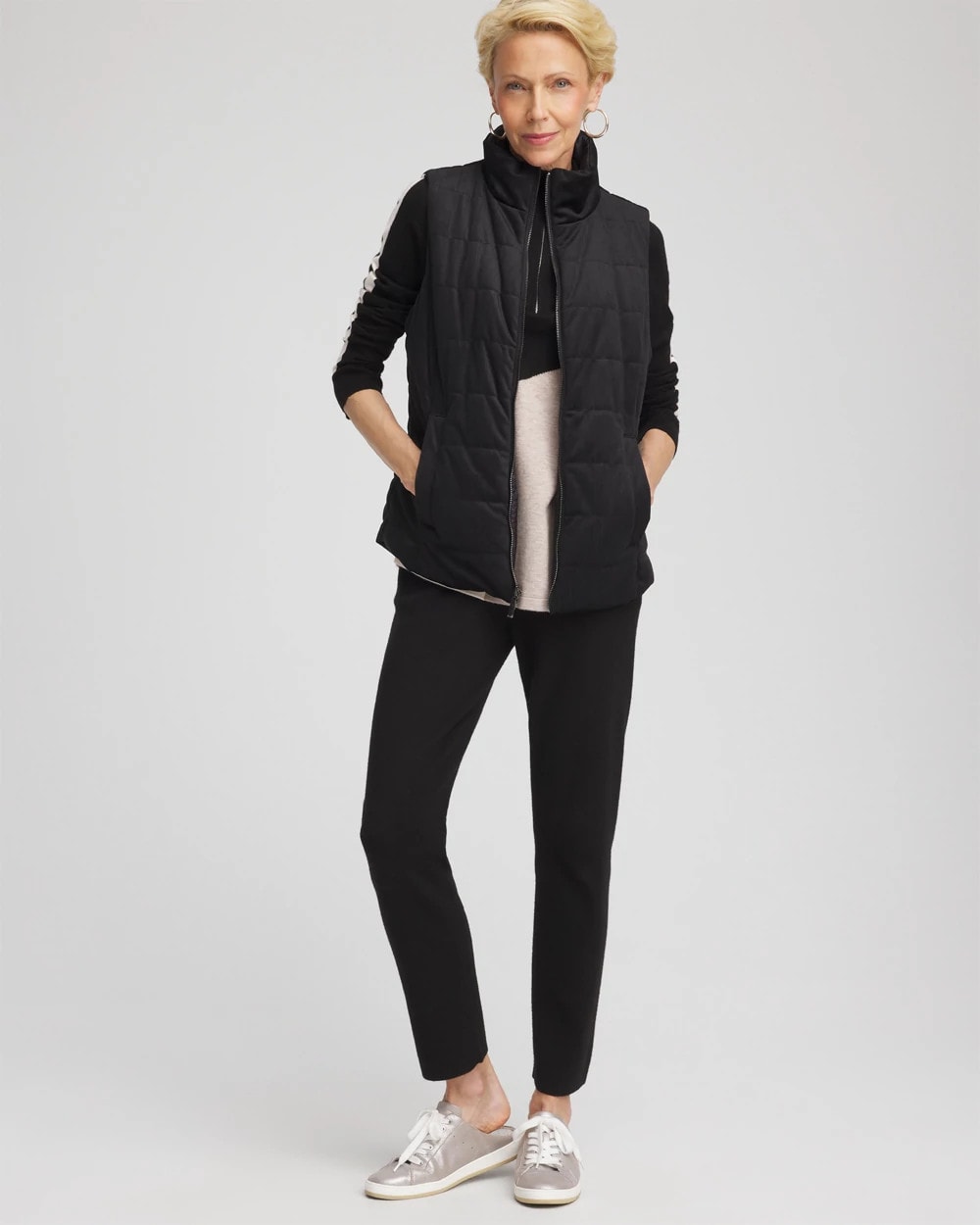 Chico's Collections Zenergy® Reversible Velvet Puffer Vest