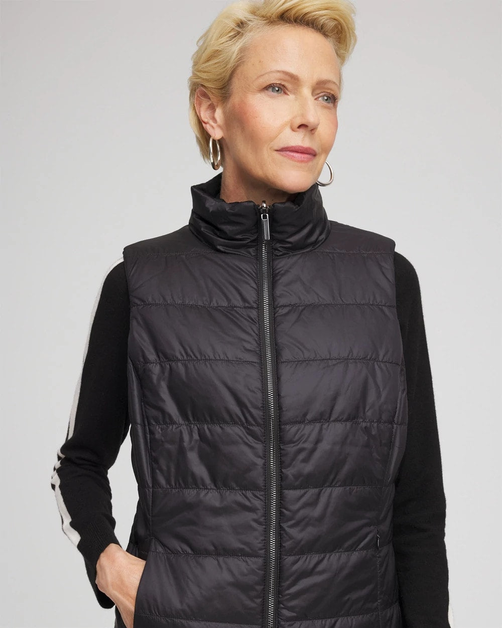 Chico's Collections Zenergy® Reversible Velvet Puffer Vest