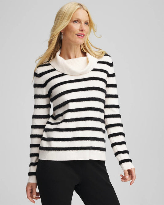 Chico's Collections Zenergy® Luxe Eyelash Striped Sweater