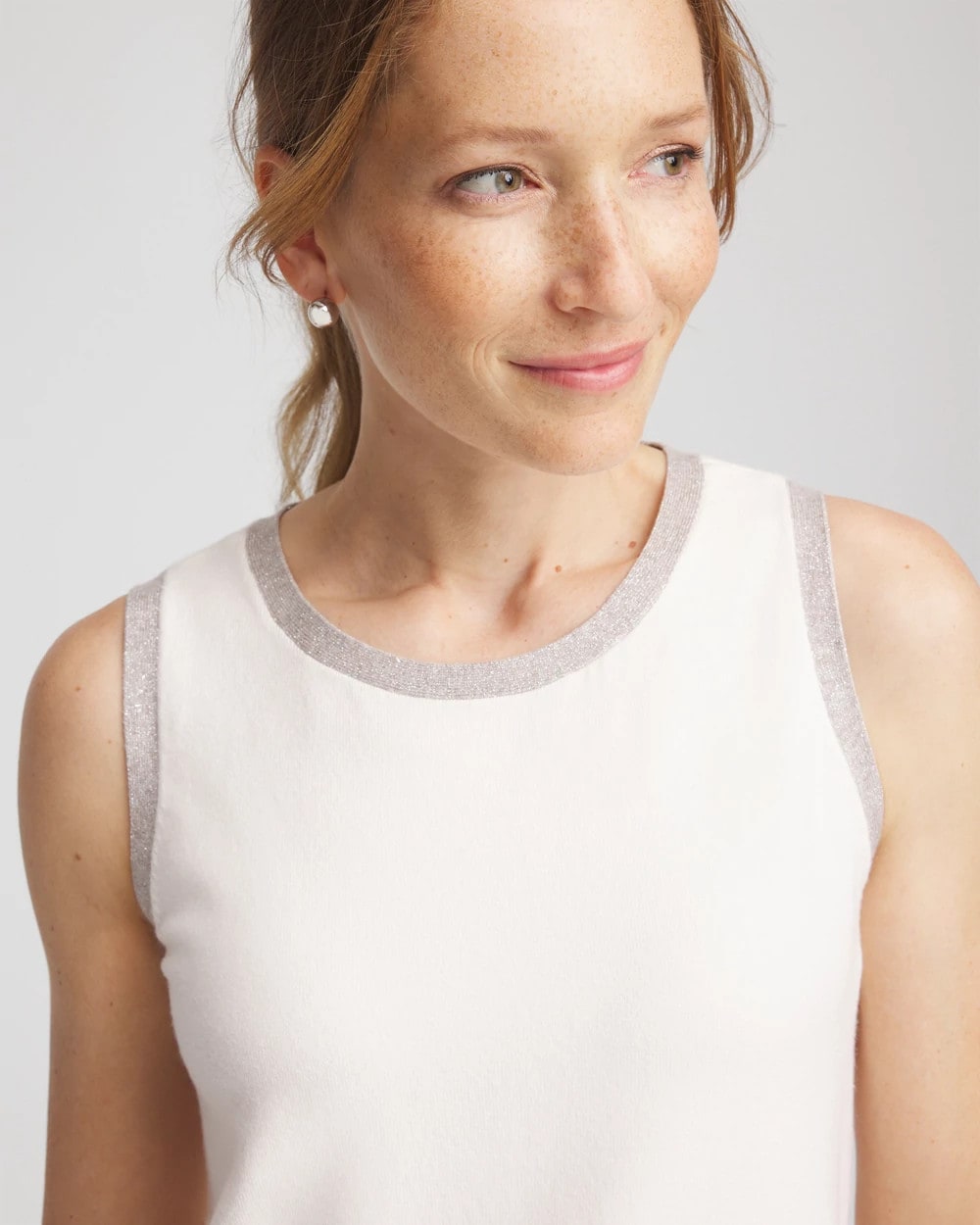 Chico's Collections Zenergy® Luxe Metallic Trim Tank