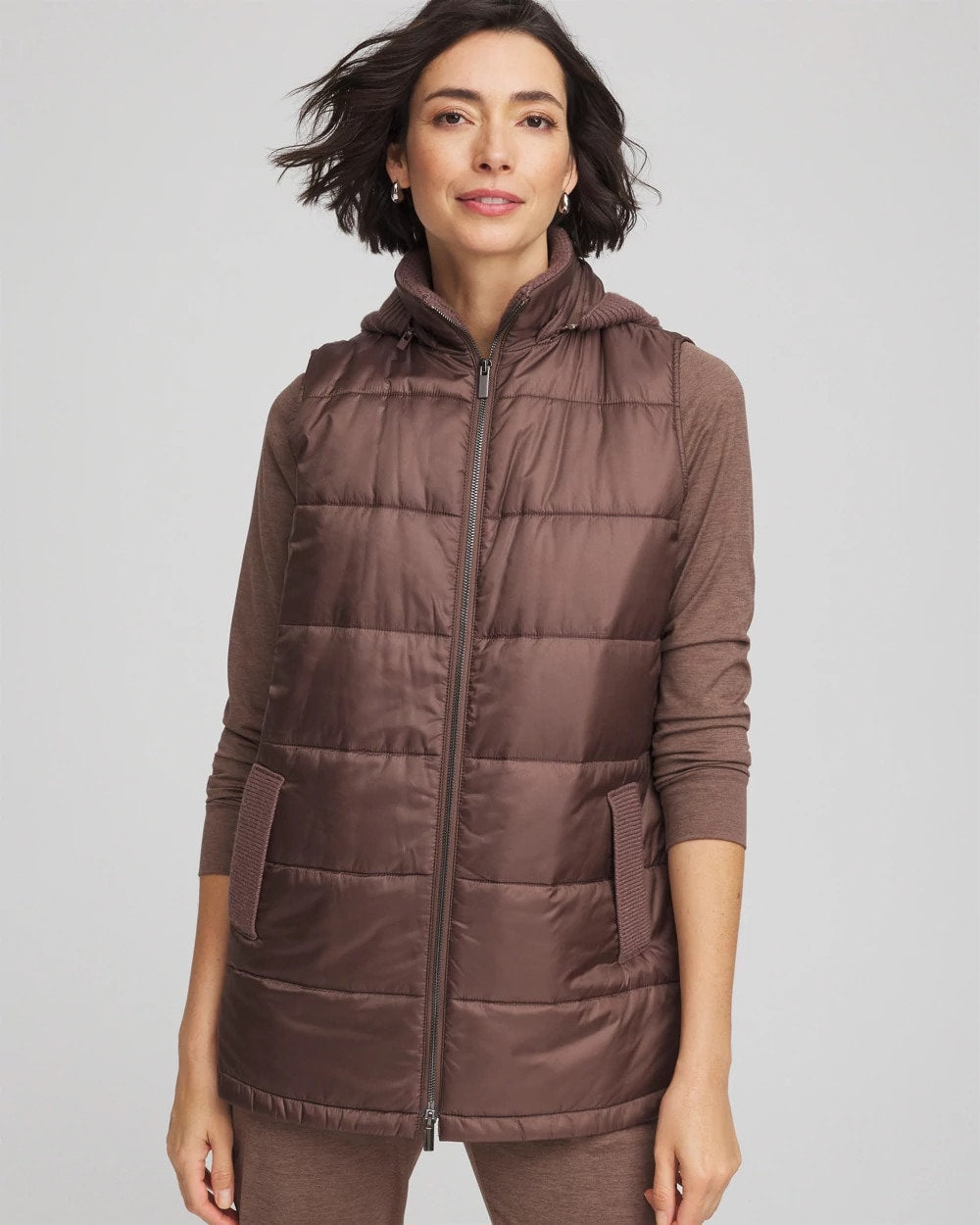 Chico's Collections Zenergy® Quilted Hooded Vest