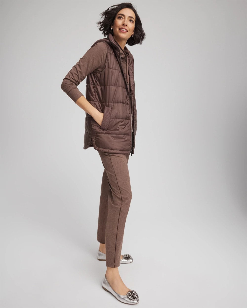 Chico's Collections Zenergy® Quilted Hooded Vest