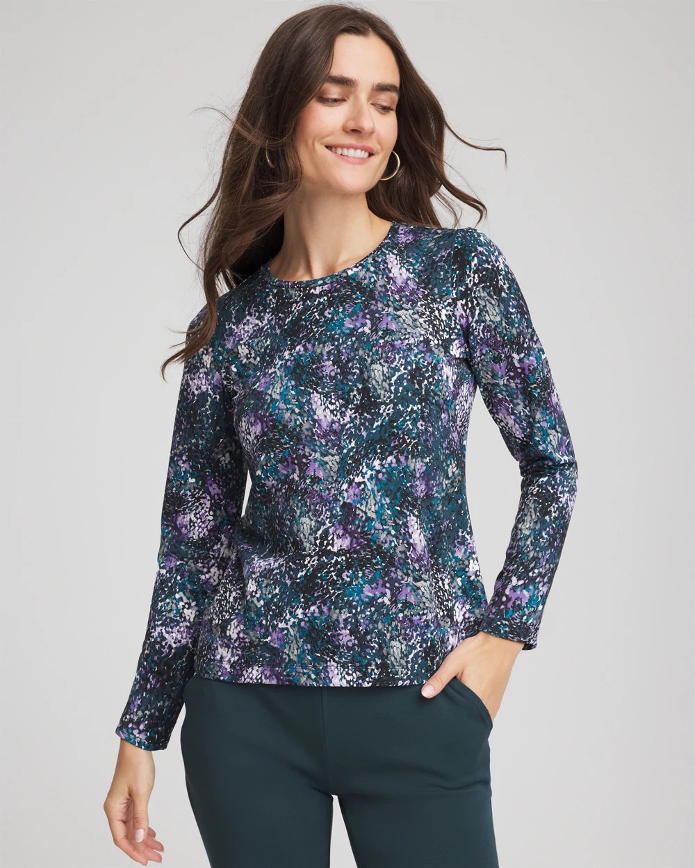 Chico's Collections Zenergy® Soft Brushed Scattered Top