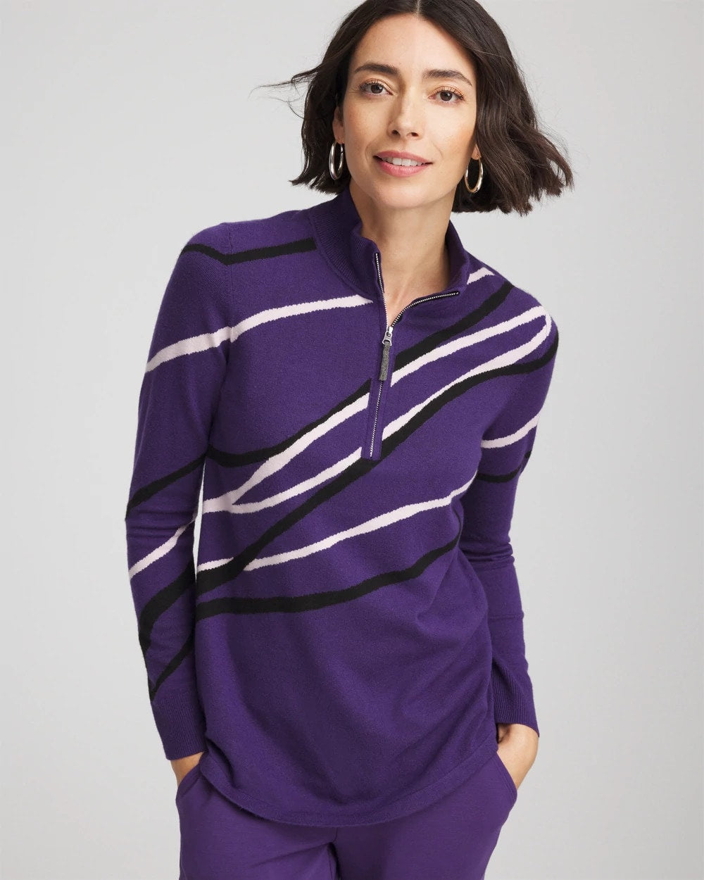 Chico's Collections Zenergy® Luxe Morocco Half-Zip Pullover