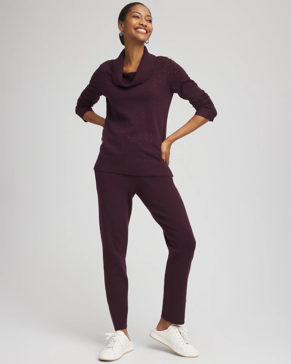 Chico's Collections Zenergy® Luxe Diamante Cowlneck Tunic