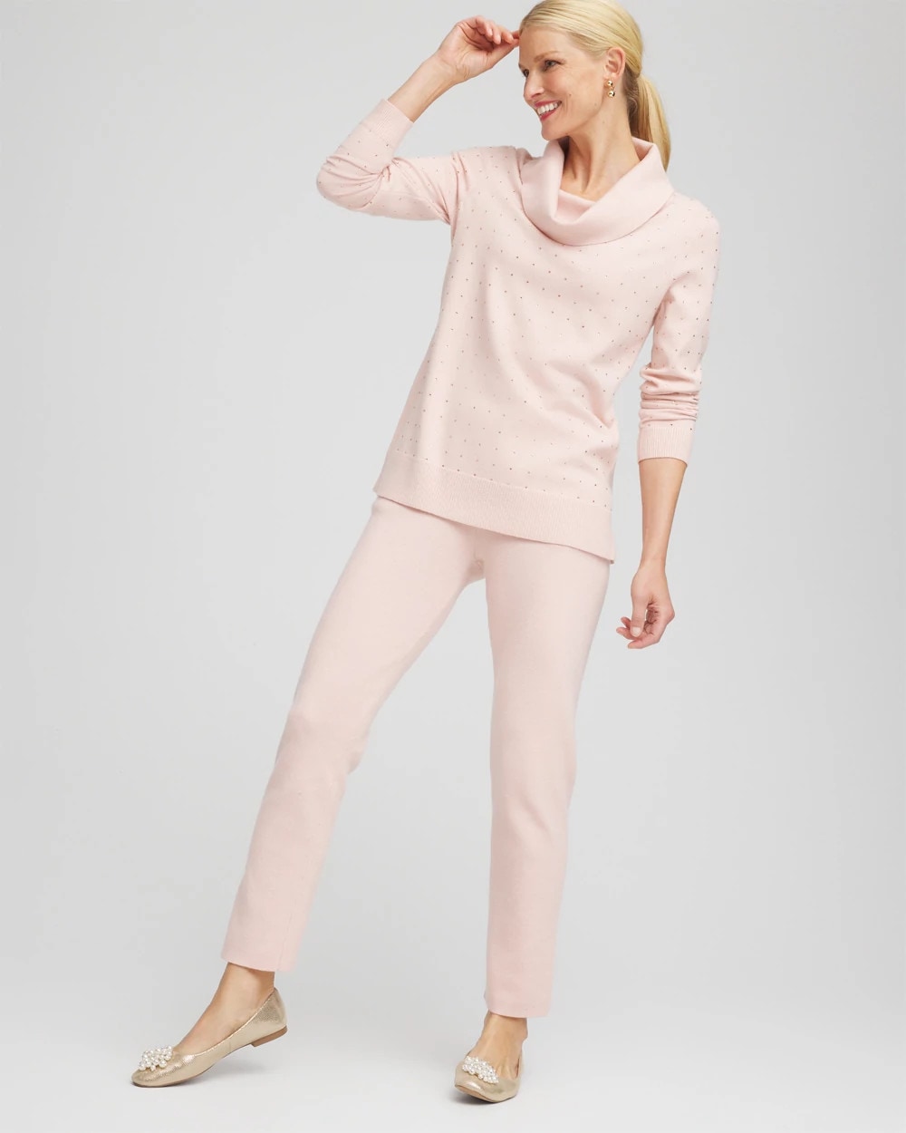 Chico's Collections Zenergy® Luxe Diamante Cowlneck Tunic