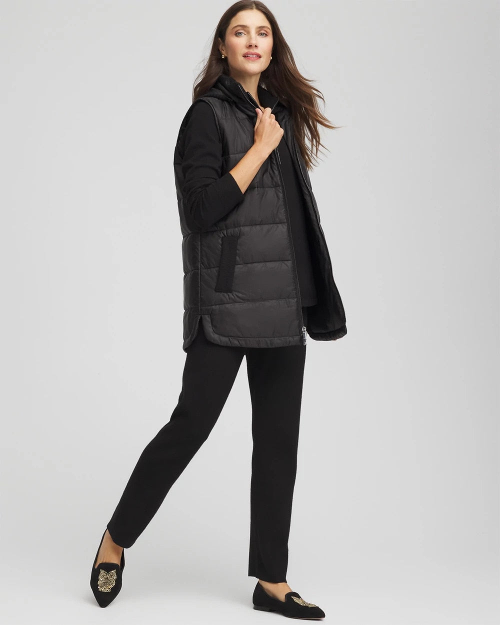 Chico's Collections Zenergy® Quilted Hooded Vest