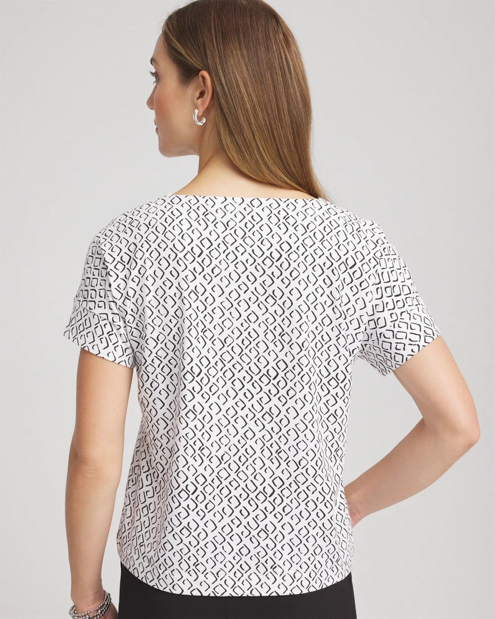 Chico's Collections Zenergy® UPF Geo-Print Dolman Top
