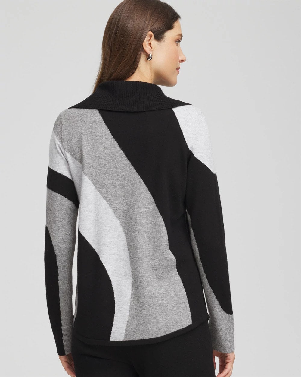 Chico's Collections Zenergy® Luxe Intarsia Cowlneck Top