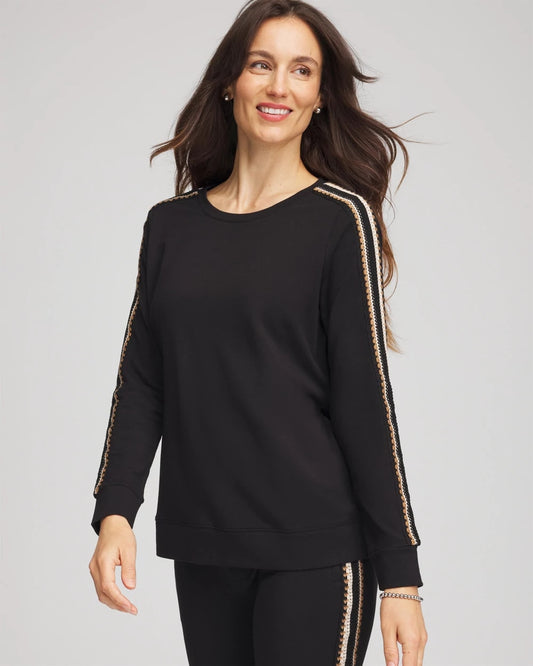 Chico's Collections Zenergy® Lattice-Trim Pullover Top