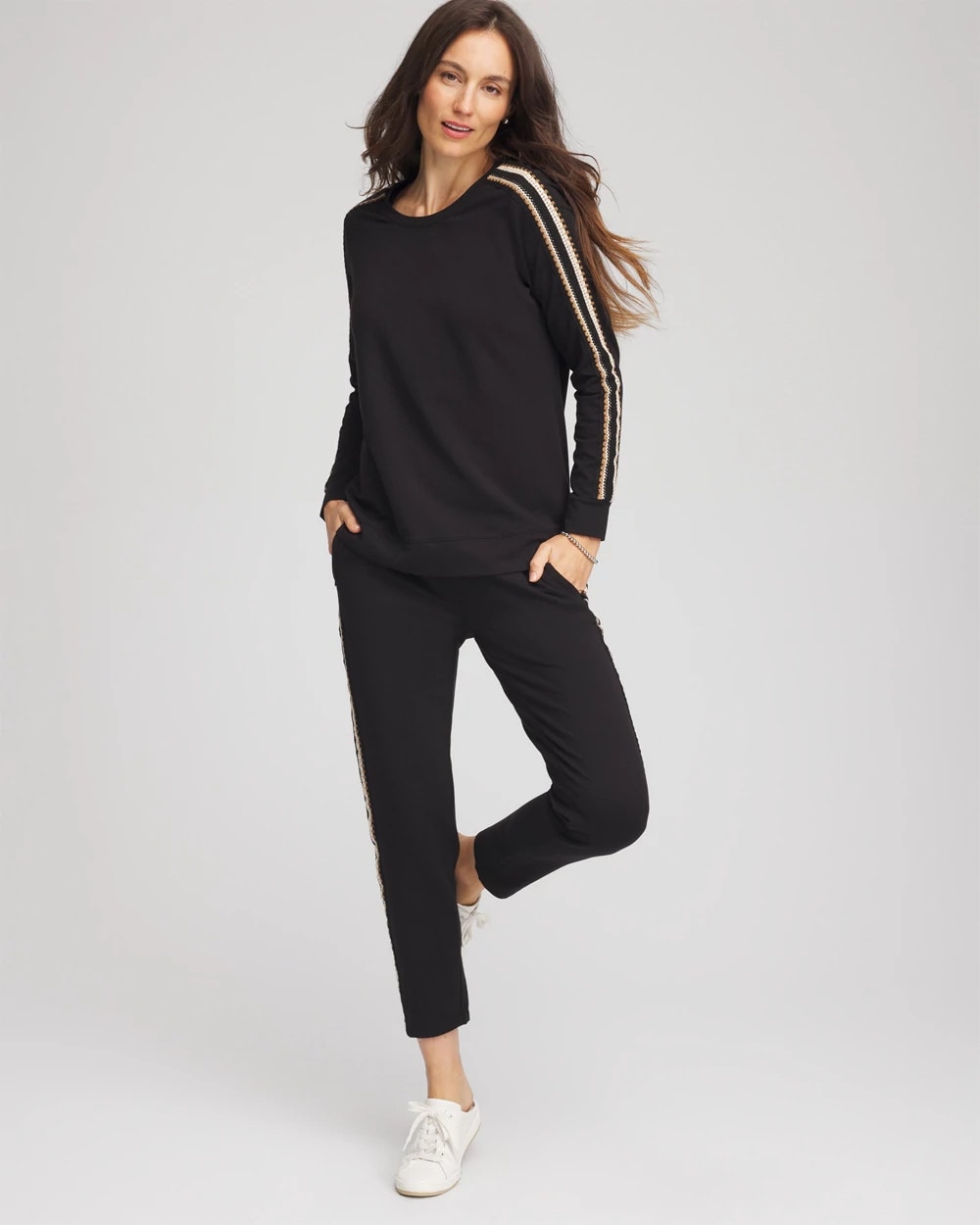 Chico's Collections Zenergy® Lattice-Trim Pullover Top