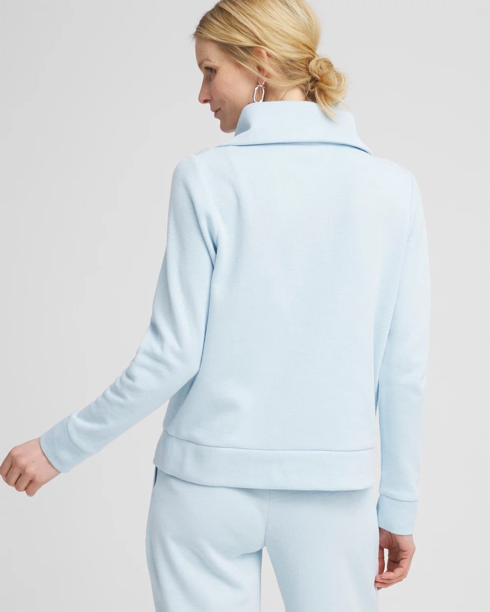 Chico's Collections Zenergy® Beach Slub Half-Zip Pullover Top