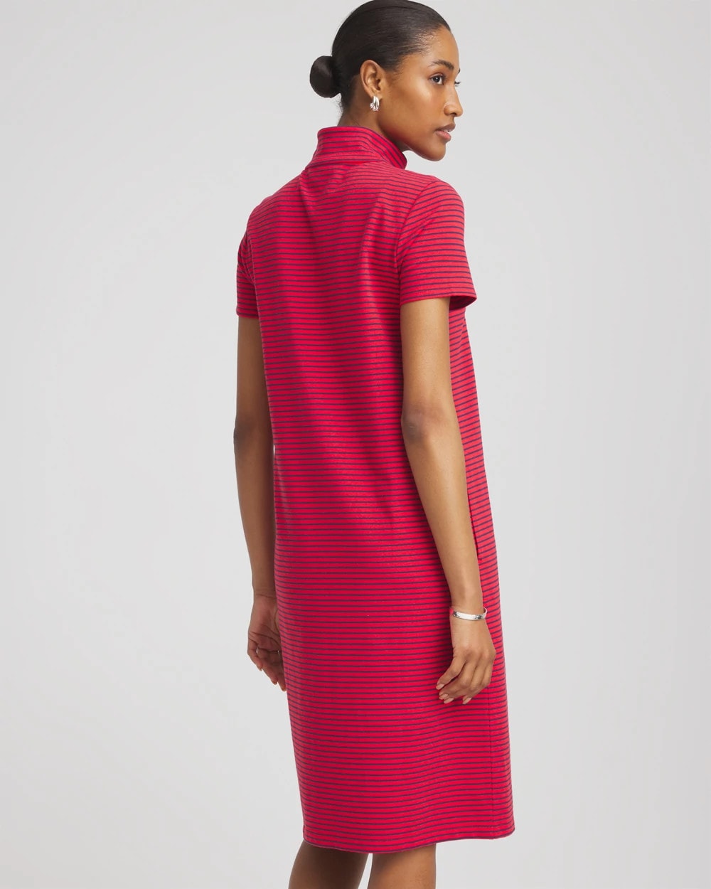 Chico's Collections Zenergy® UPF Knit Stripe Half-Zip Dress