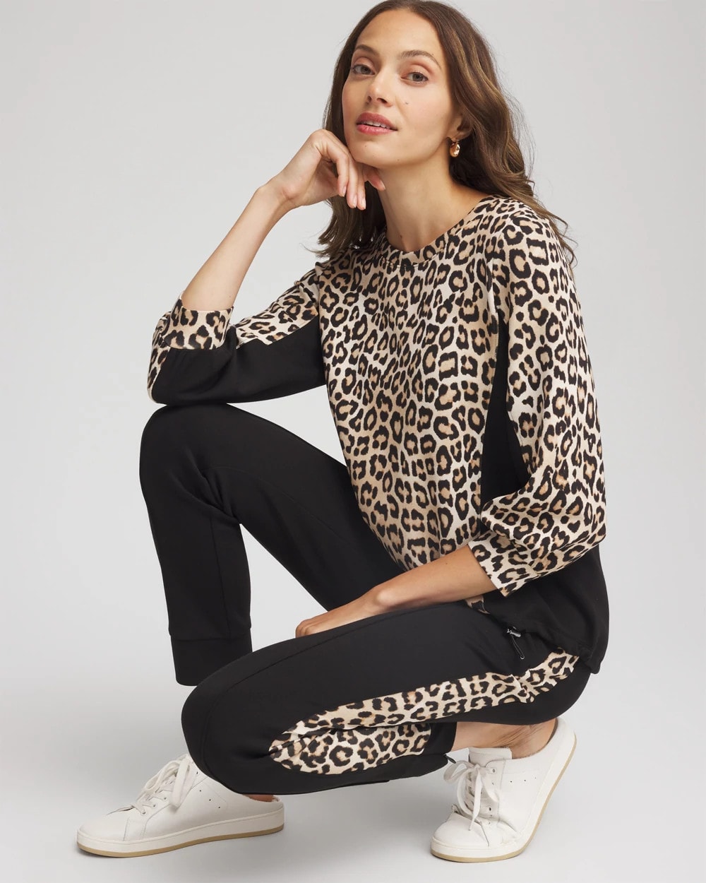 Chico's Collections Zenergy® Animal-Print Bungee Top