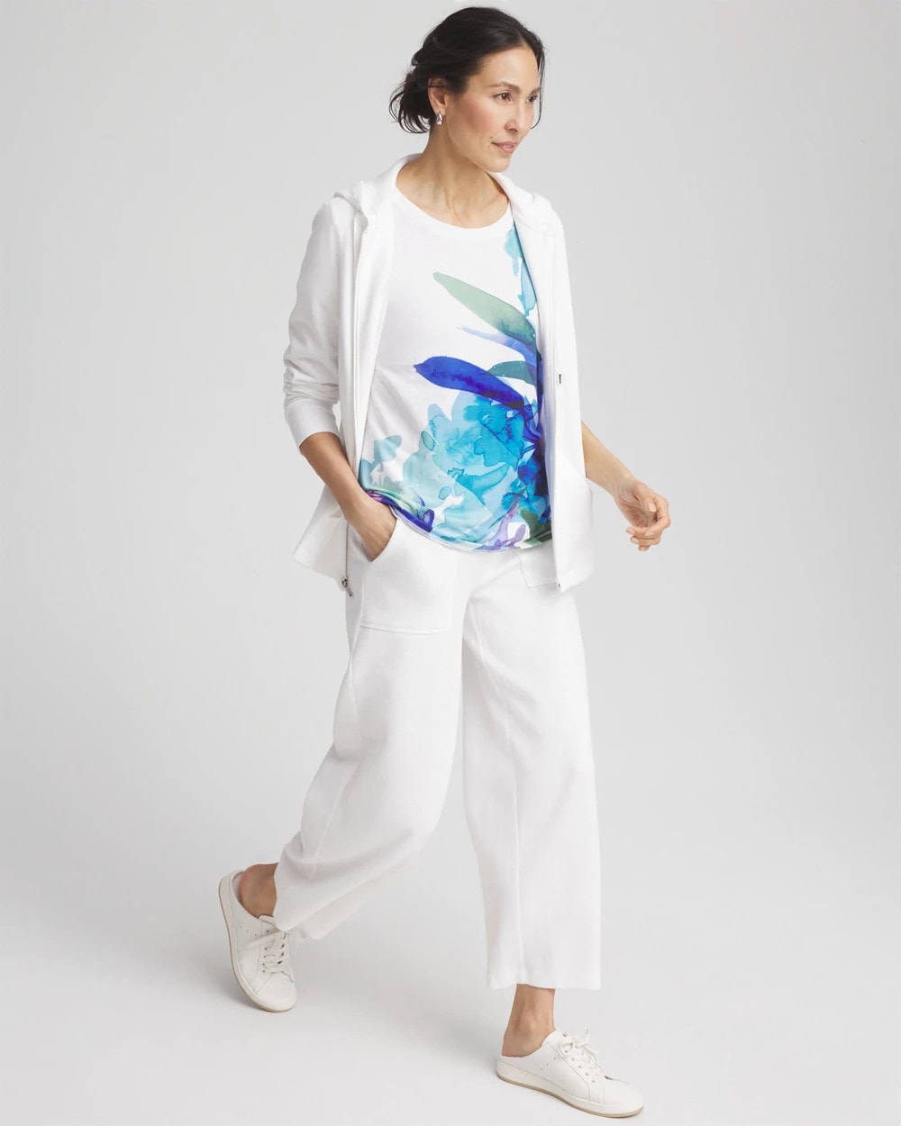 Chico's Collections Zenergy® Floral Scoop Neck Tee