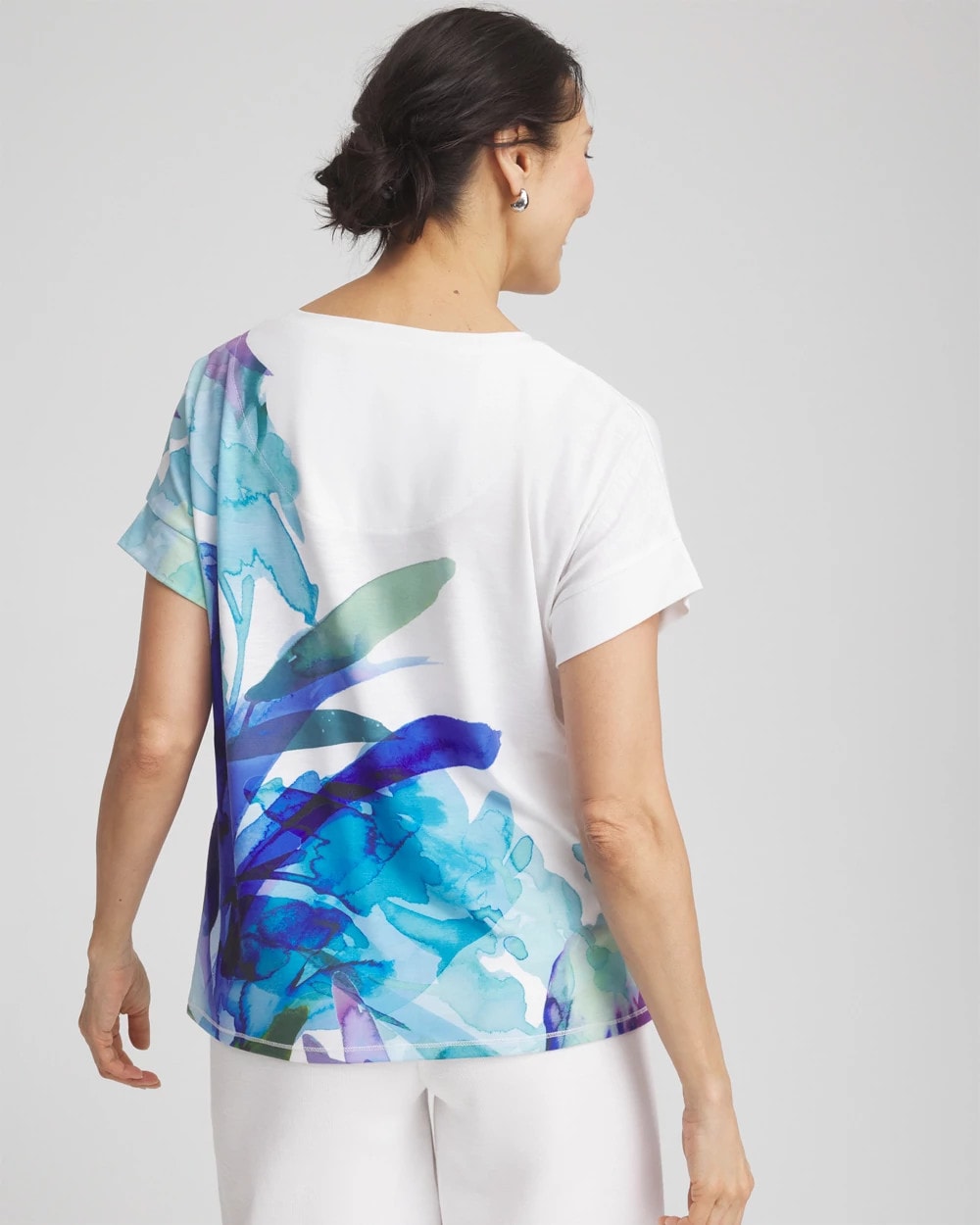 Chico's Collections Zenergy® Floral Scoop Neck Tee