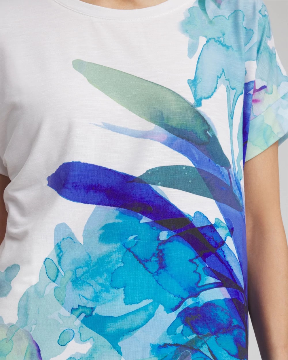 Chico's Collections Zenergy® Floral Scoop Neck Tee