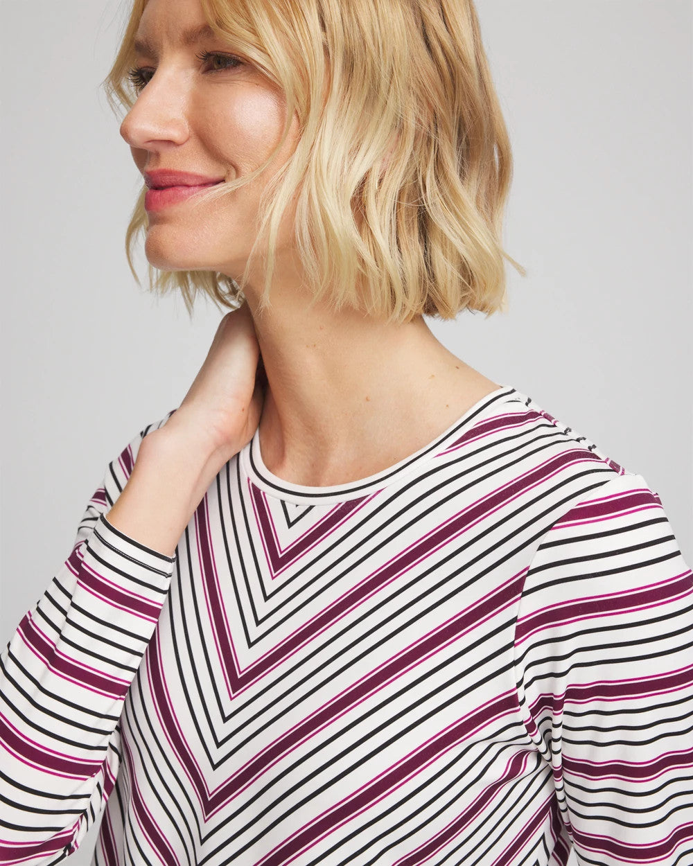 Chico's Collections Zenergy® Soft Brushed Striped Top