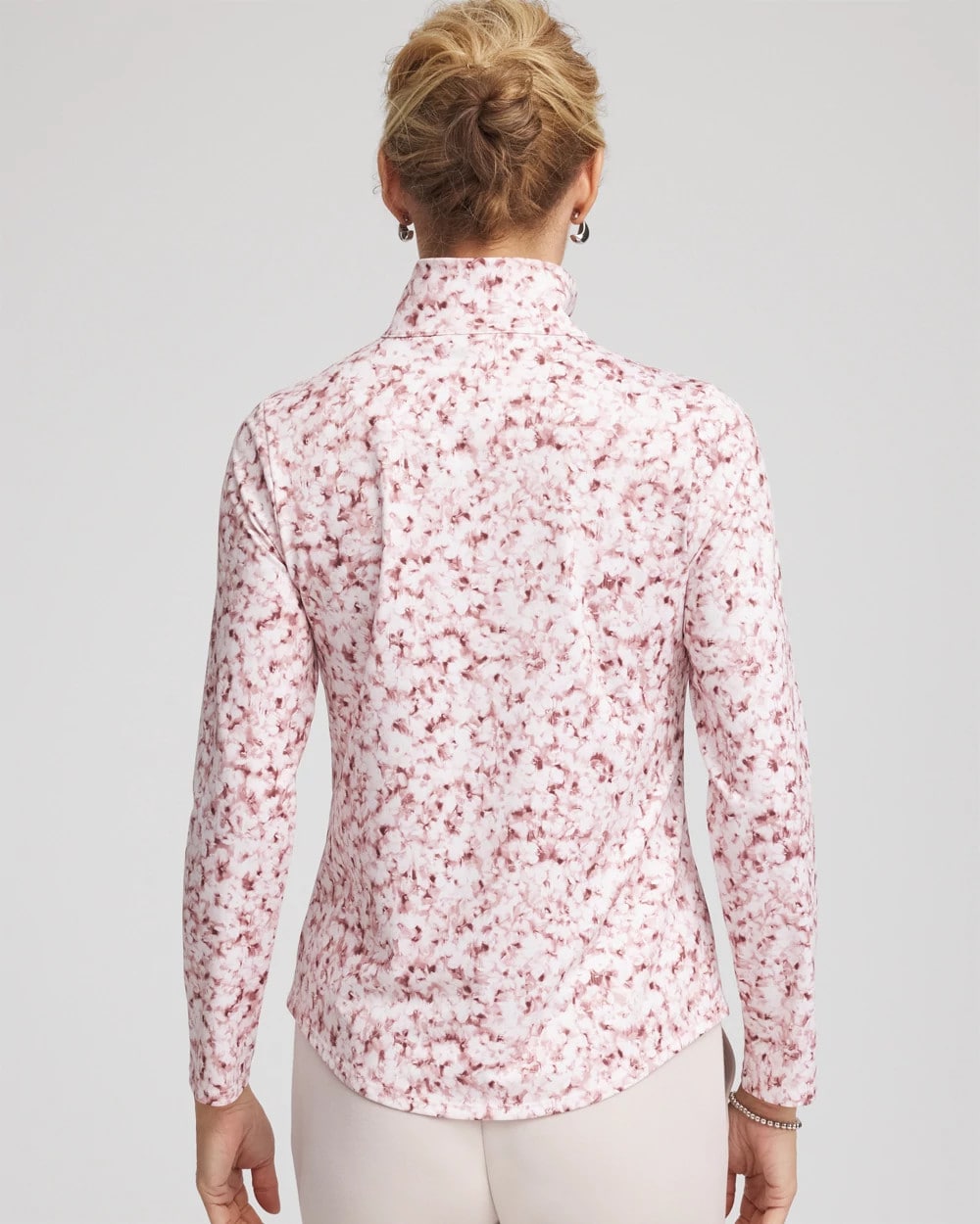 Chico's Collections Zenergy® UPF Printed Zip-Front Pullover