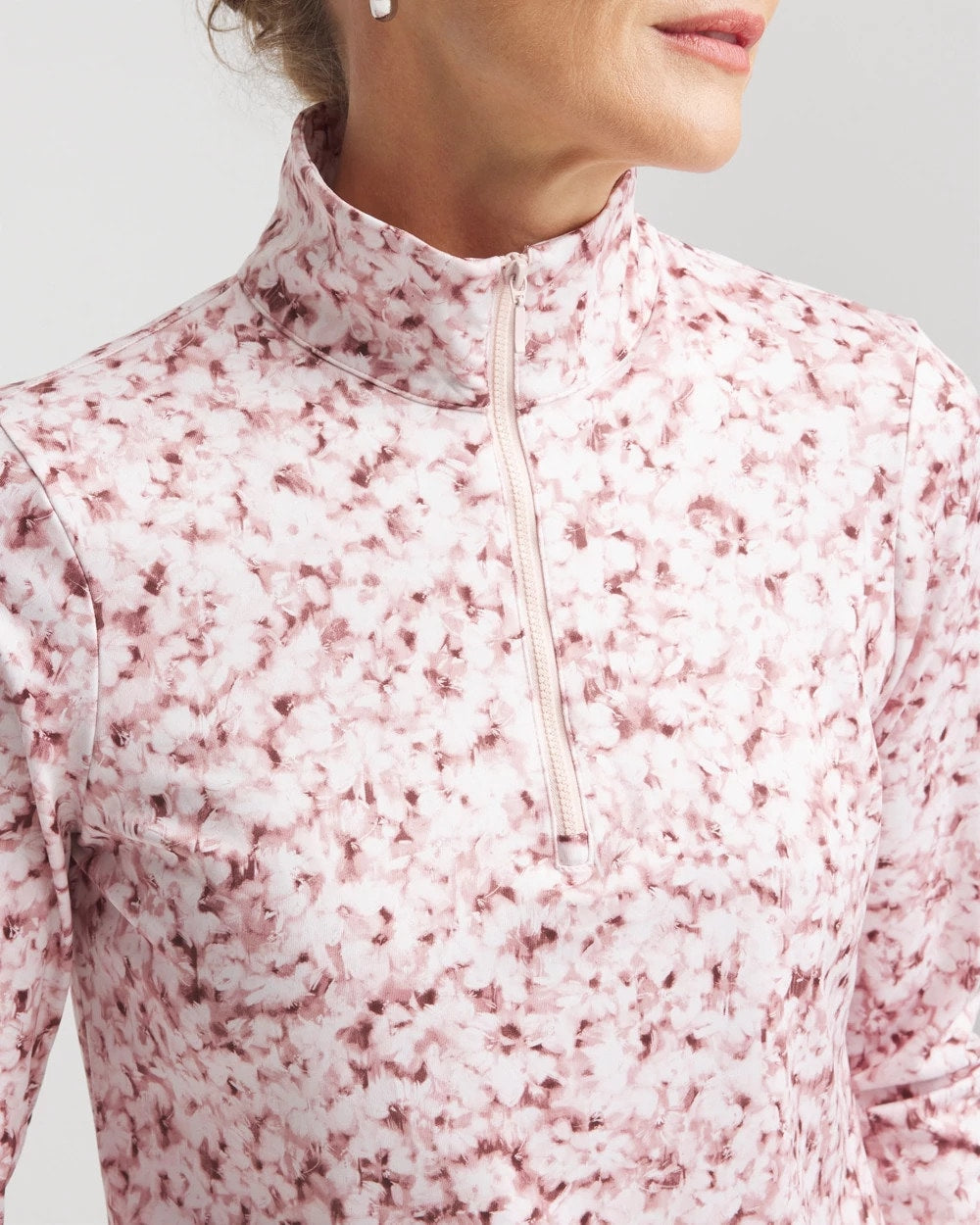 Chico's Collections Zenergy® UPF Printed Zip-Front Pullover