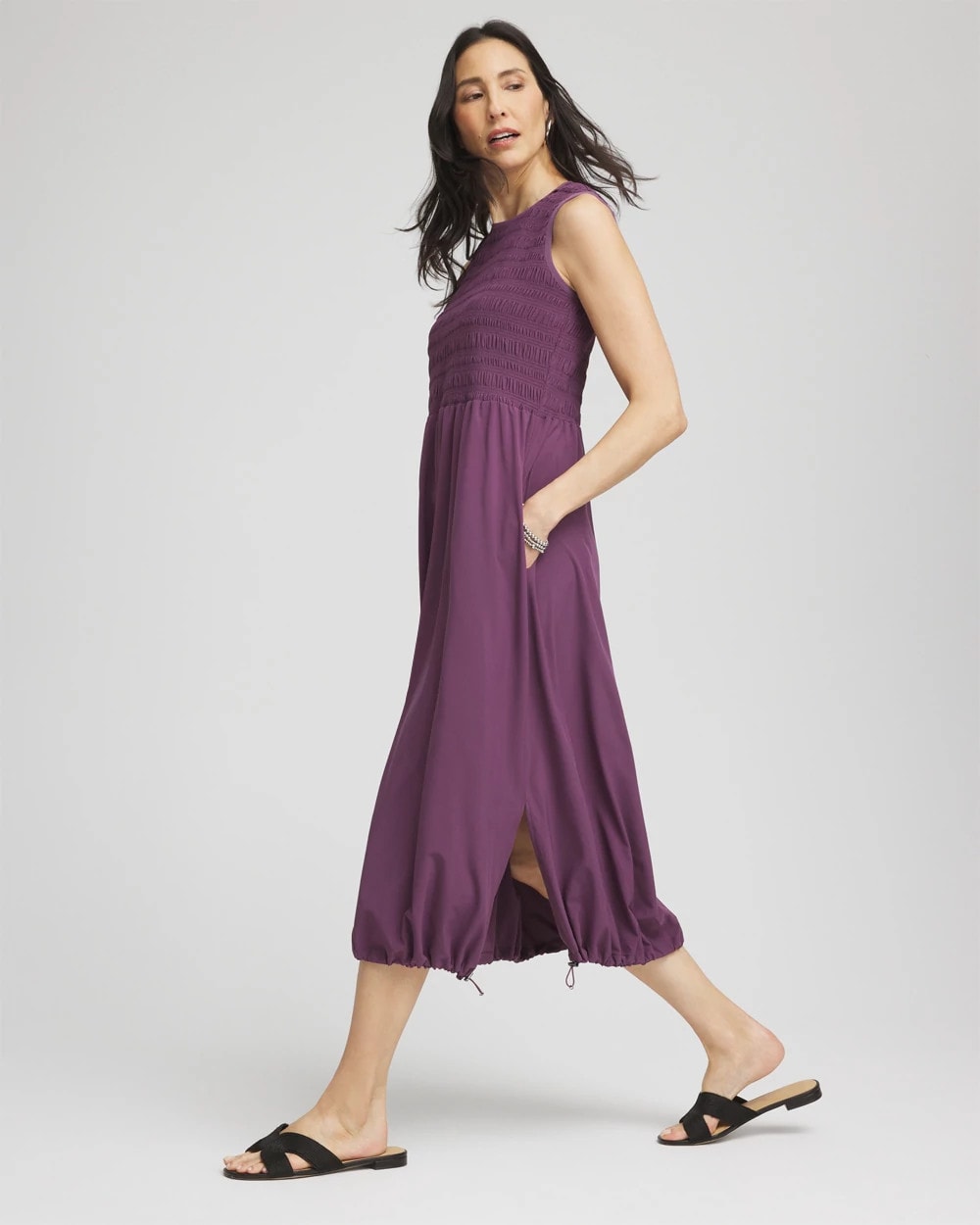 Chico's Collections Zenergy® UPF Smocked Midi Dress