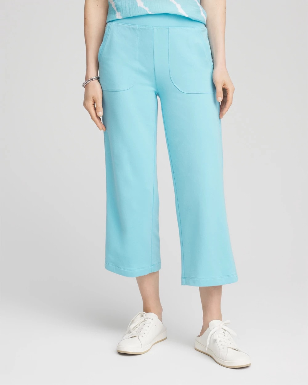 Chico's Collections Zenergy® French Terry Gauze-Inset Cropped Pants