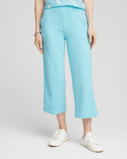Chico's Collections Zenergy® French Terry Gauze-Inset Cropped Pants