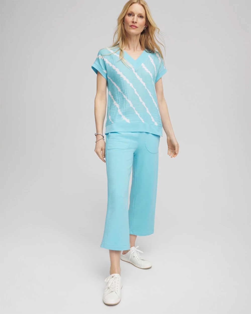 Chico's Collections Zenergy® French Terry Gauze-Inset Cropped Pants