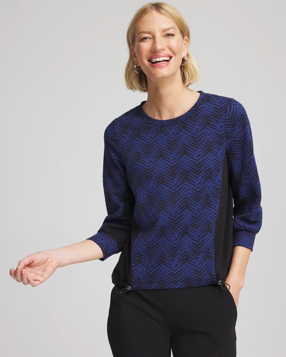 Chico's Collections Zenergy® Jacquard Bungee Top