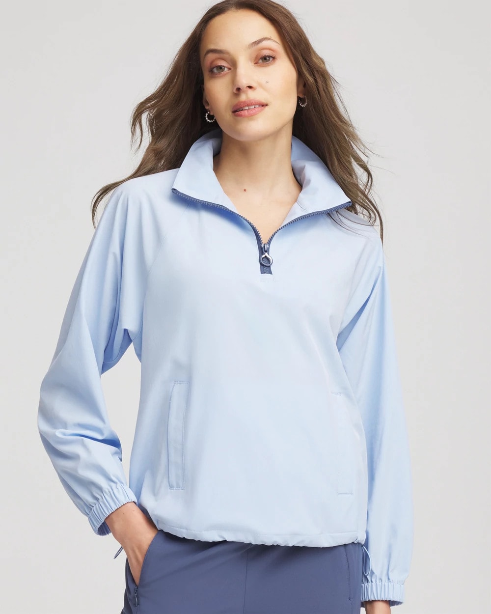 Chico's Collections Zenergy® UPF Half-Zip Mockneck Top