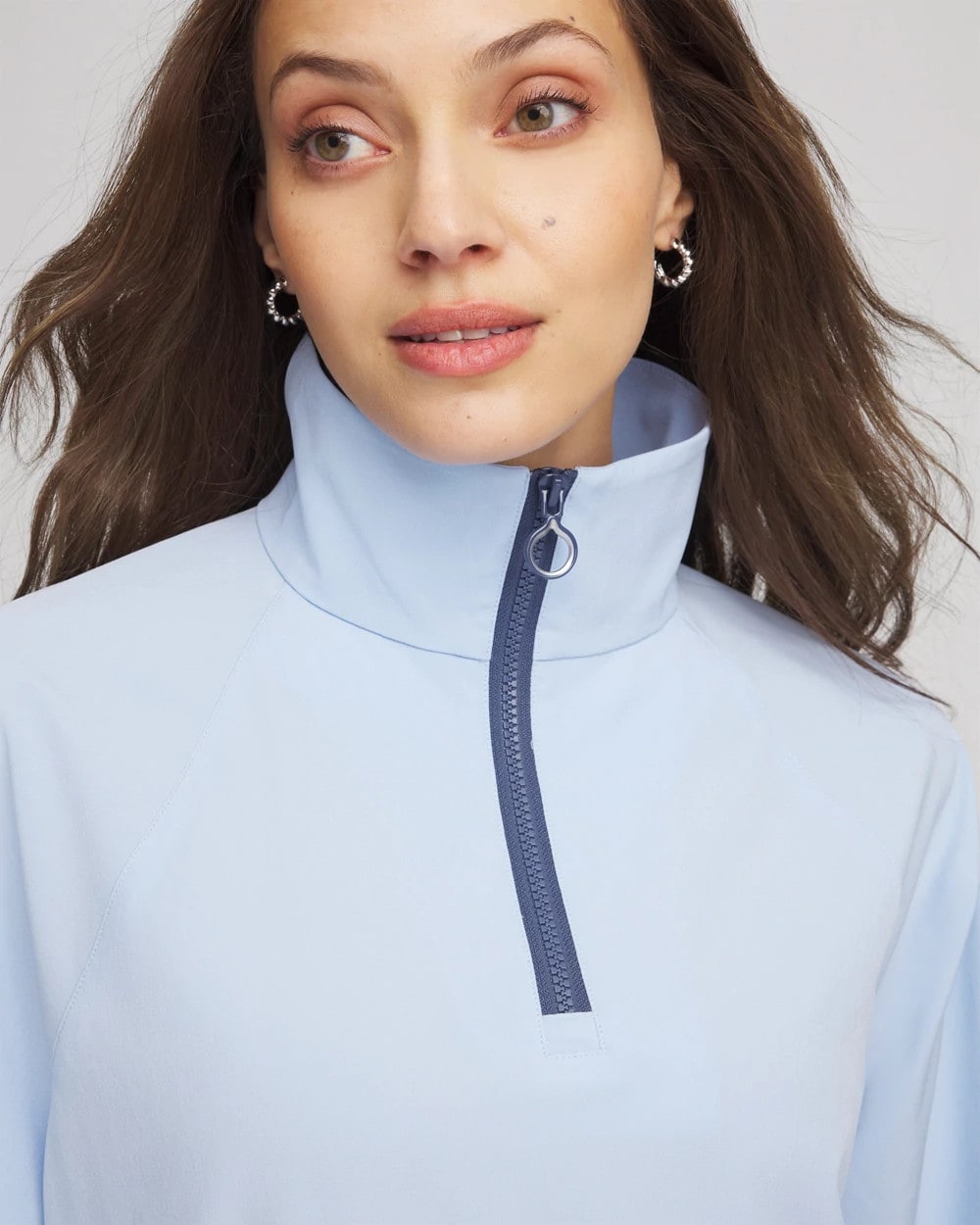 Chico's Collections Zenergy® UPF Half-Zip Mockneck Top