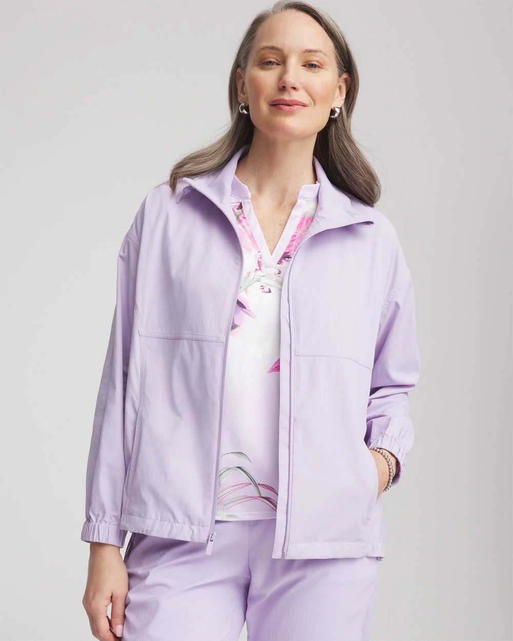 Chico's Collections Zenergy® UPF Striped Jacket