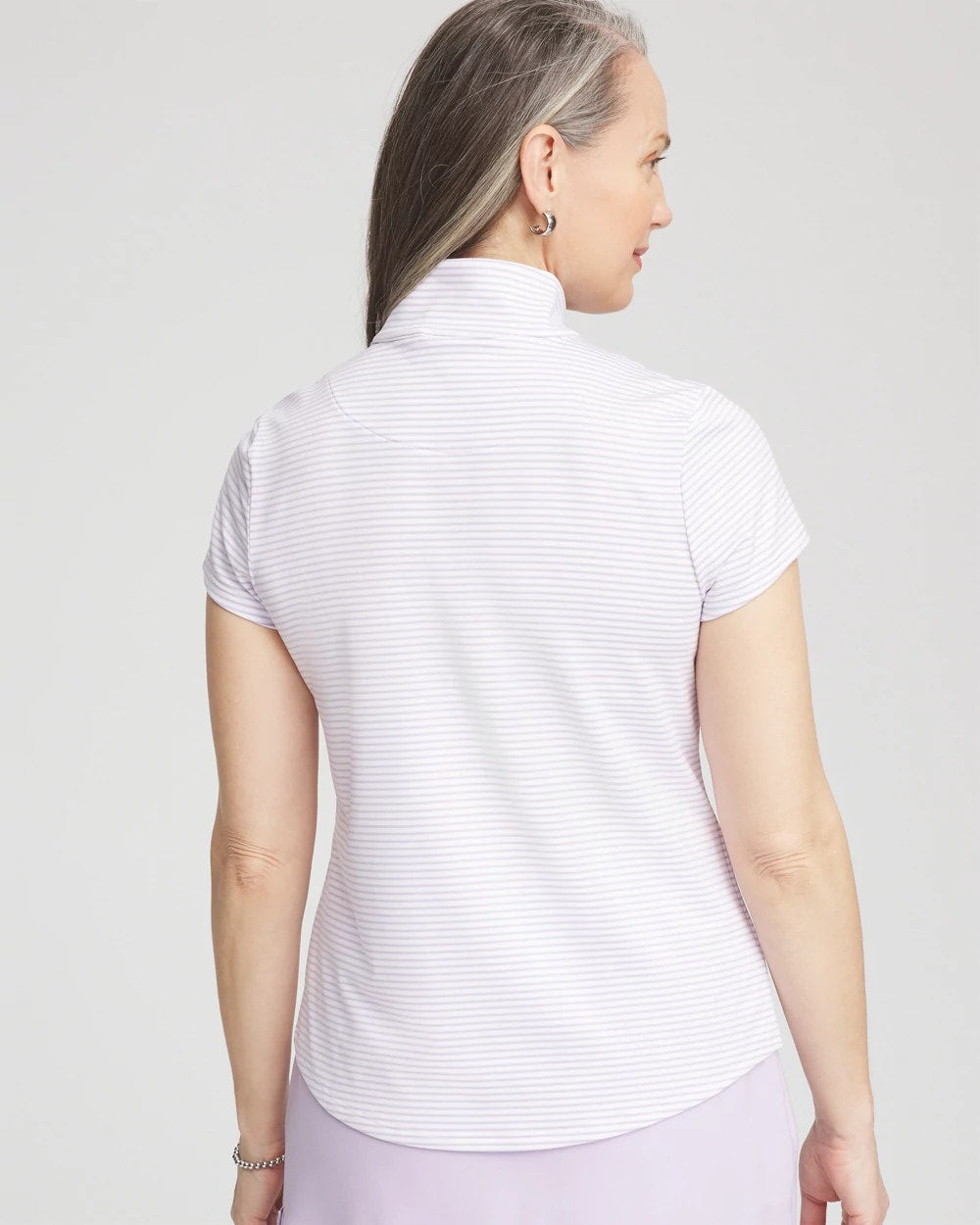 Chico's Collections Zenergy® Striped UPF Short-Sleeve Top